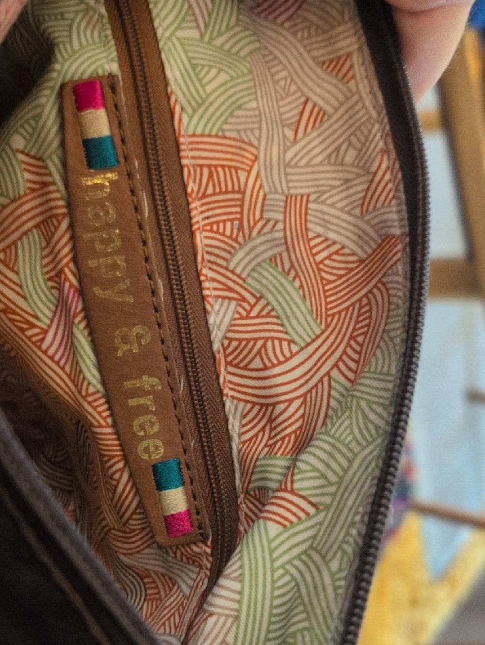 Patchwork Leather Crossbody Bag in Brown - Picture 3 of 4